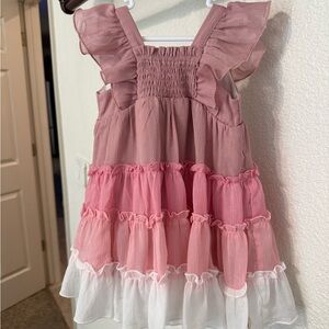 Cheeky Plum Pink and White Layered Dress